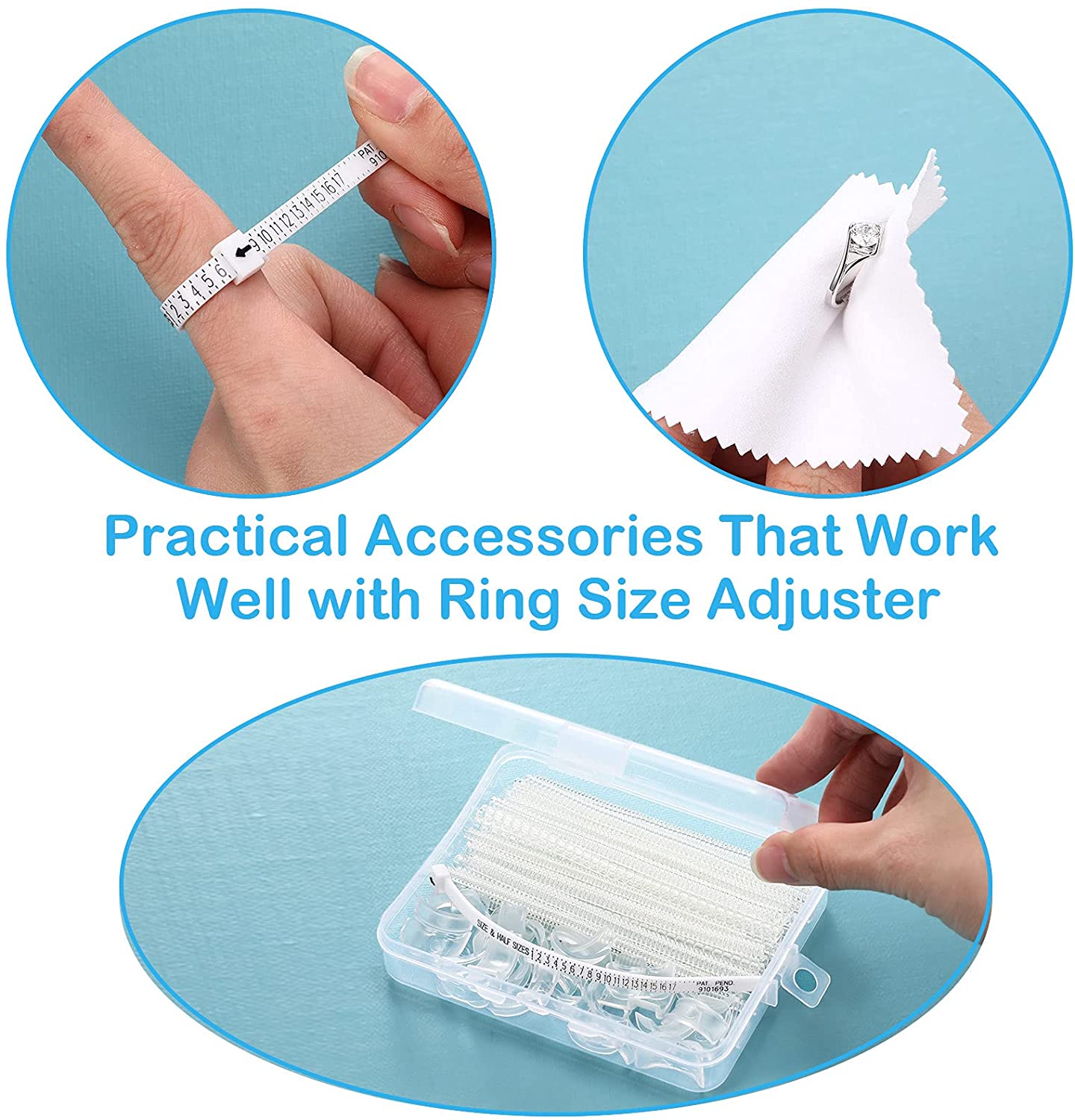 Ring Size Adjusters Set for Loosing Rings in 2 Styles, 12 Sizes, Ring