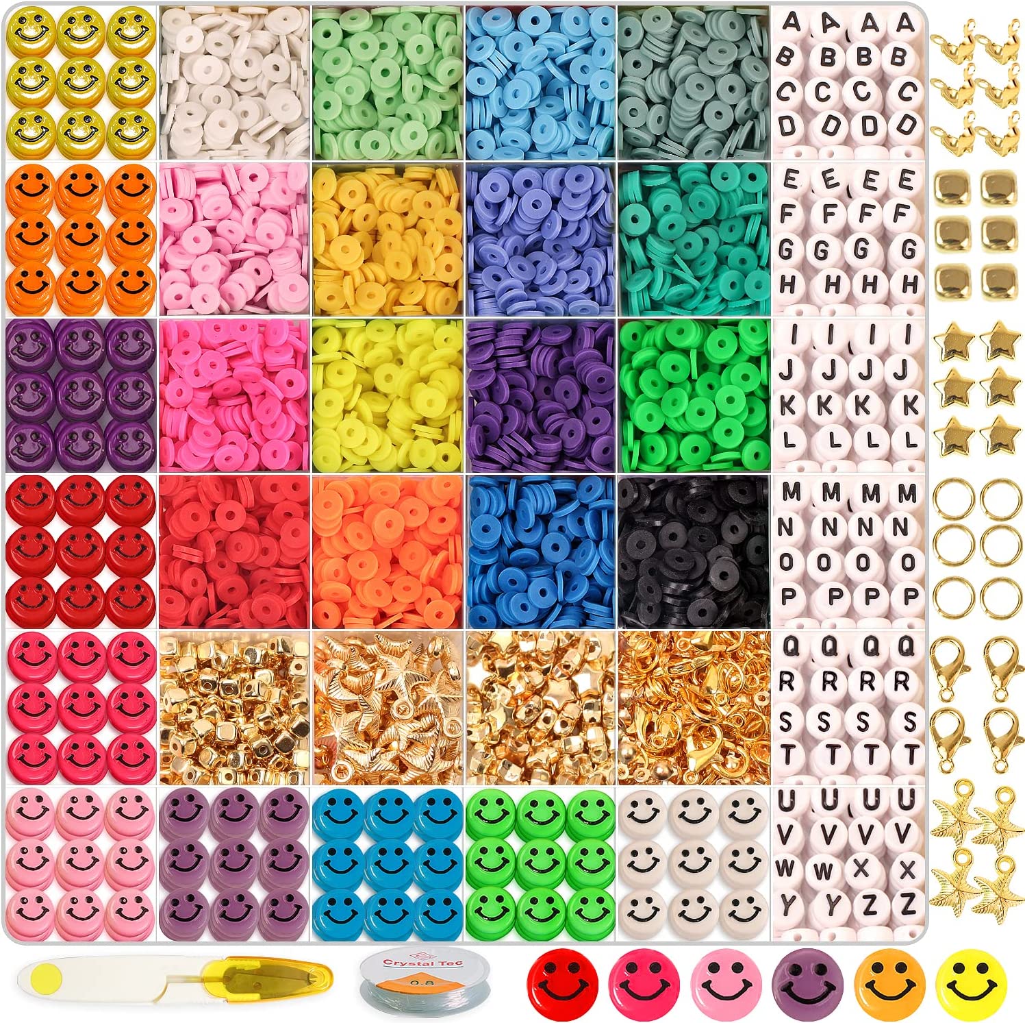 UHIBROS 5800 Pcs Clay Beads for Bracelet Making Kit, Jewelry Making Kit for  Girls 16 Color